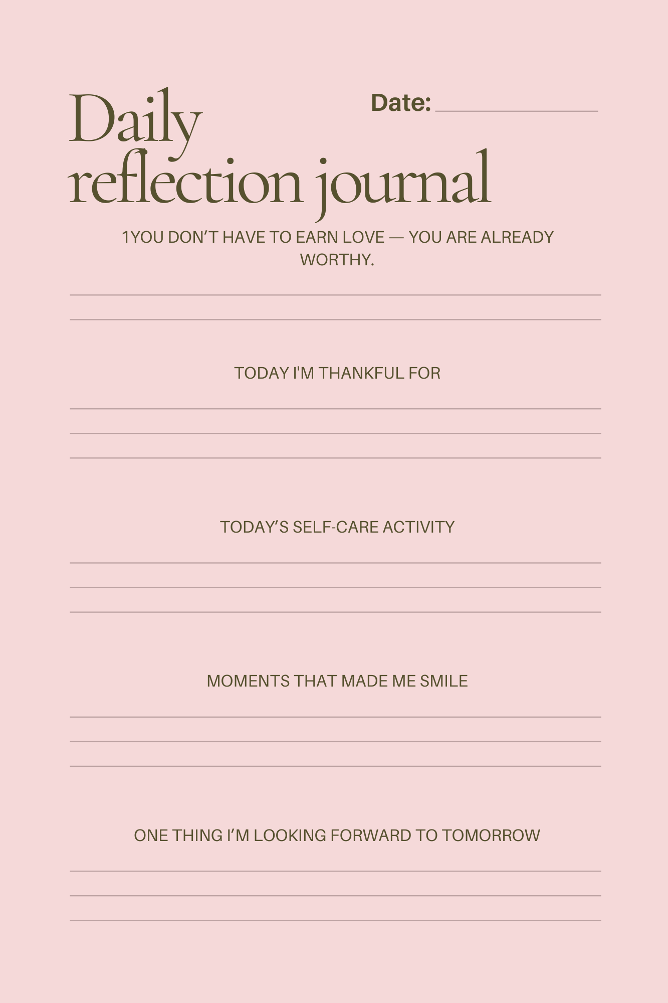Find My Sunshine: Self-Love & Worthiness Daily Journal (Digital Download)