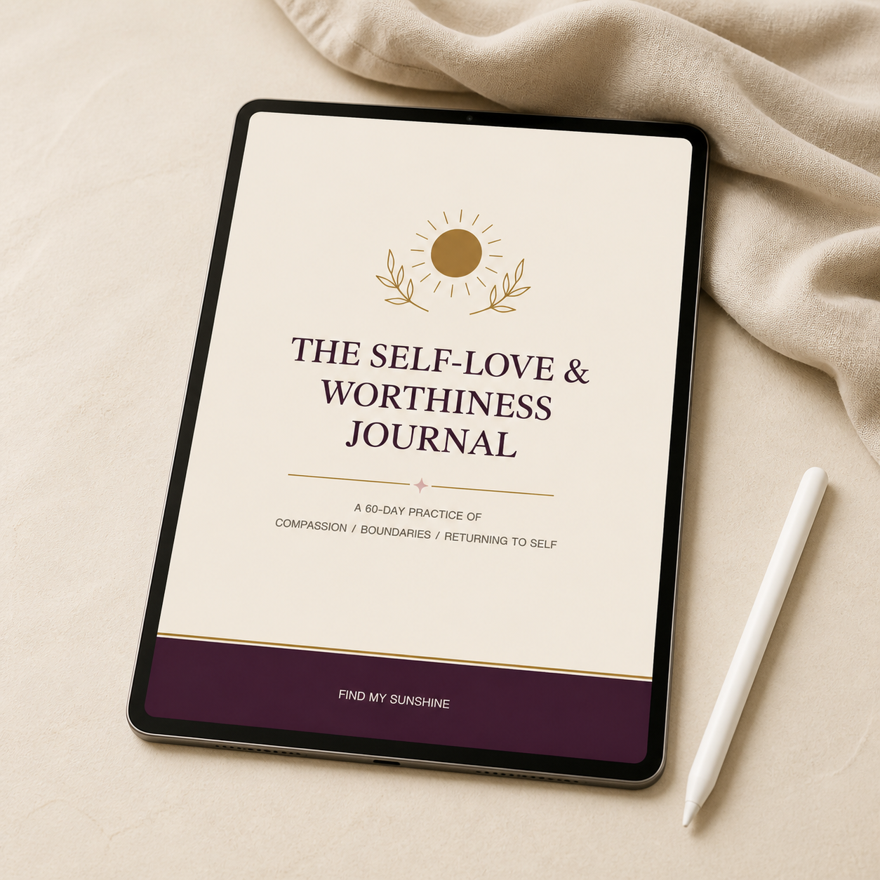 The Self-Love & Worthiness Journal — 60-Day Guided Practice · Digital PDF